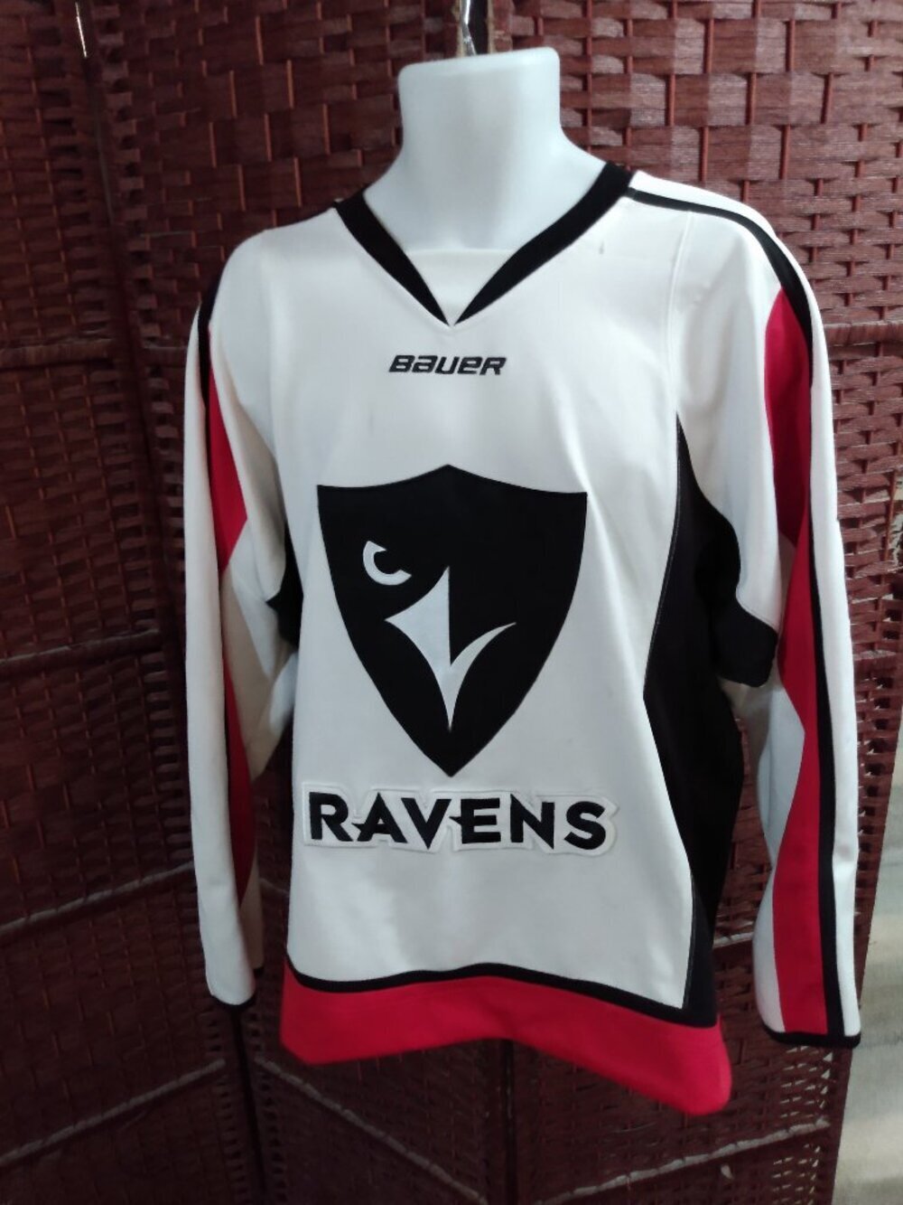 Carleton Ravens University Hockey Jersey Game Worn Size 48 Fight Strap Bauer